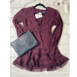 Bardot mini style embroidered Dress